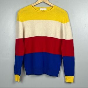 Manuel Ritz women’s 100% merino wool primary colorblock sweater, 12A = US 10.